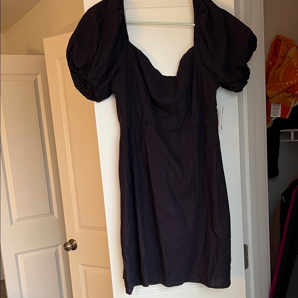 Elegant Black Puff Sleeve Dress Altar’d State